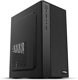 Frontech Glory Compact Mid-Tower Computer Case | Silver Range | 2 x Front USB & Front Audio- Black (FT-4377)