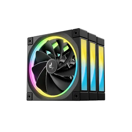 DeepCool FL12R 3in1 ARGB Reverse Blade 120mm PWM Case Fan Pack - Black