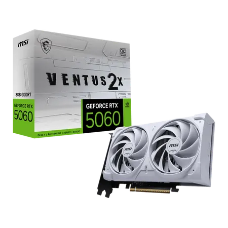MSI RTX 5060 Ventus 2X OC White 8GB GDDR7 Graphics Card (G5060-8V2CW)