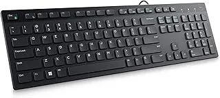 Dell KB216 Wired Multimedia Keyboard - Full-Size Layout with USB Interface, Chiclet Keys, Spill Resistance with 3 Indicator Lights| Plug and Play| Hot Keys: Volume, Mute, Play/Pause, Backward, Forward