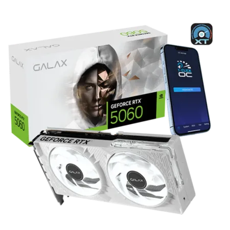 GALAX GeForce RTX 5060 1-Click-OC 8GB White Launch Edition NVIDIA Graphic Card