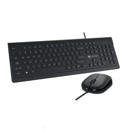 Portronics Keytonic Keyboard and Mouse Combo with USB Cable, 12 Function Shortcut Keys, Full-Sized Keyboard, High-Precision Mouse, for PC, Laptop (Black)