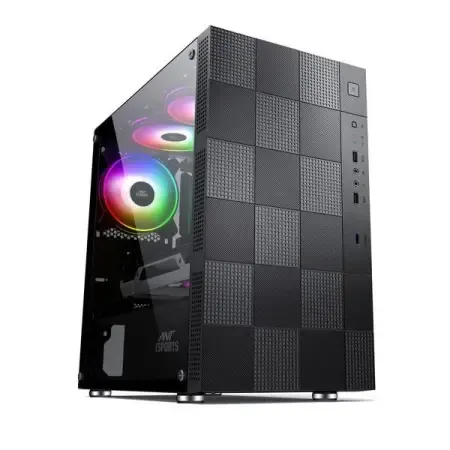 Ant Esports Elite 1000 TG Mid Tower Cabinet With Tempered Glass - Black