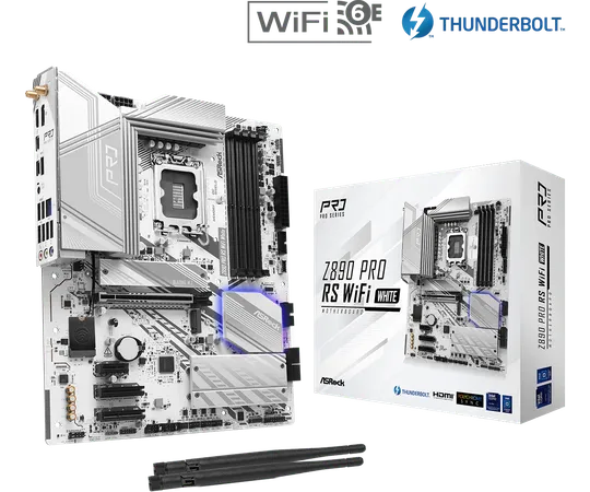 Asrock Z890 Pro RS WIFI DDR5 Intel LGA 1851 ATX Motherboard White