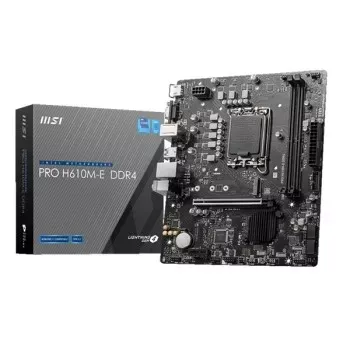 MSI PRO H610M-E DDR4 Intel H610 LGA 1700 Micro-ATX Motherboard with PCIe 4.0 and M.2 Slot