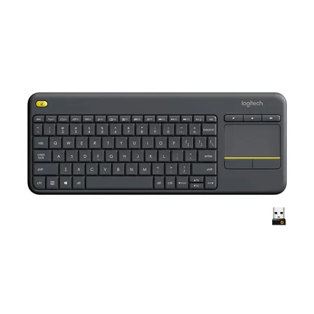 Logitech K400 Plus 2.4 GHz Wireless Keyboard with Built-in Touchpad - Black