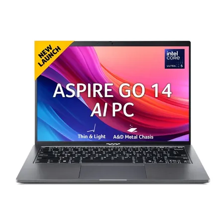 ACER ASPIRE GO 14, INTEL CORE ULTRA 5 125H PROCESSOR,16 GB RAM, 512 GB SSD, WUXGA IPS, 14.0"/35.56 CM, WIN 11 HOME, MS OFFICE, SPACE GRAY, 1.5 KG, AG14-71M, BACKLIT KEYBOARD, PREMIUM LAPTOP NX.JF5SI.001