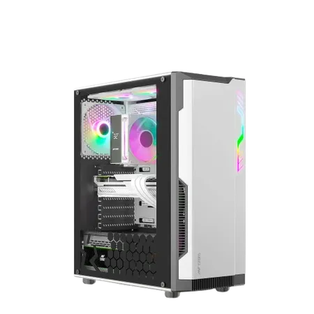 ANT ESPORTS ECLIPSE MID TOWER (ATX/M-ATX/M-ITX) WHITE-GREY CABINET 3X120MM FANS
