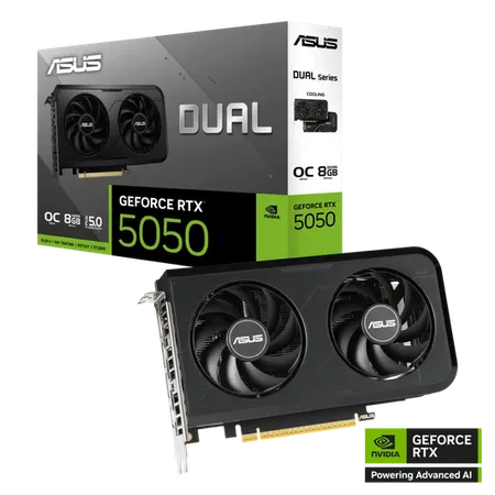 ASUS Dual GeForce RTX 5050 8GB GDDR6 OC Edition Graphics Card