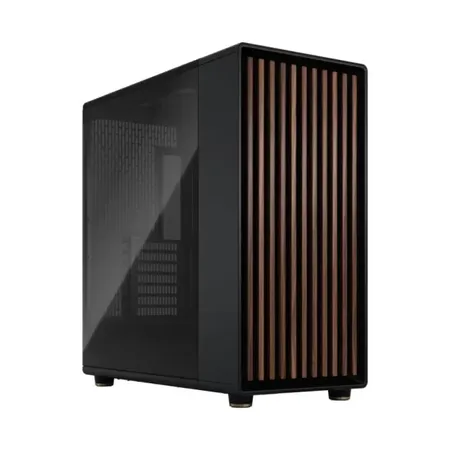 Fractal Design North XL TG Dark Mid-Tower Cabinet (Black) with E-ATX Support, Tempered Glass, Type-C Port & Wooden Front Panel, 420mm Radiator Ready