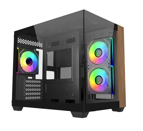 Cooler Master Elite 481 Wood Micro ATX Mid Tower Cabinet Black (E481-KHNN-S00)
