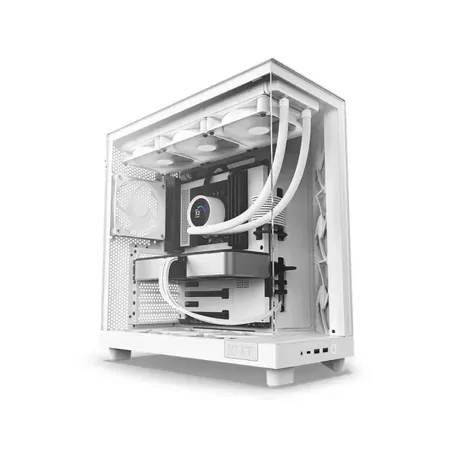 NZXT H6 Flow Tempered Glass Compact Dual-Chamber Mid-Tower Airflow Case-White