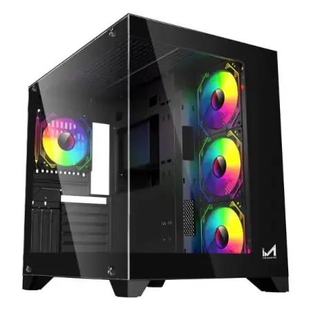 ICEMASTER Dynamite XL PRO Mid-Tower Computer Case/Gaming Cabinet (7 Infinity Argb Fans) | Support EATX,ATX, Micro-ATX, Mini-ITX | Pre-Installed 3 Side Fans,1 Rear Fan & 3 Bottom Fans (White)