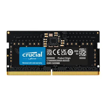 Crucial 8GB (8GB x 1) 4800MHz DDR5 SODIMM Laptop Memory (RAM)