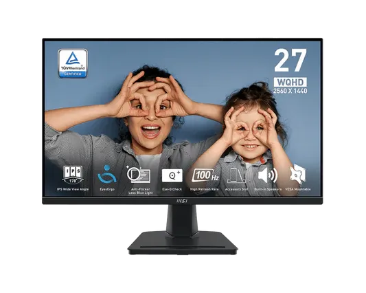 MSI PRO MP275Q 27" WQHD 2K 100Hz 4ms Built-in-Speaker IPS Business Monitor