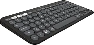 Logitech Pebble Keys 2 K380s, Multi-Device Bluetooth Wireless Keyboard with Customisable Shortcuts, Slim and Portable, Easy-Switch for Windows, macOS, iPadOS, Android, Chrome OS - Tonal Graphite