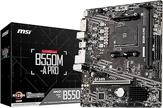 MSI B550M-A PRO Motherboard, Micro-ATX - Supports AMD Ryzen 5000/3000 Series Processors, AM4 Socket, DDR4 Memory Boost 4600 OC, PCIe 4.0 x16, 1 x M.2 Slot, USB 3.2 Gen1, HDMI, Components