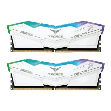 TEAMGROUP T-Force Delta RGB DDR5 32GB (2x16GB) 7200MHz CL34 Desktop Ram (White)