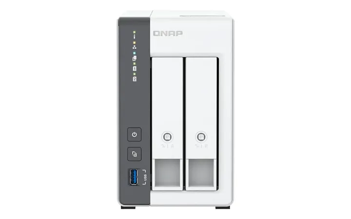 QNAP TS-216G 2-BAY NAS, QUAD-CORE CPU, 2.5GBE, 4GB RAM, BLACK, RACK MOUNT, COMPATIBLE WITH HARD DRIVE, DISK DRIVE