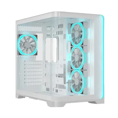 Ant Esports Crystal ARC Gaming Mid Tower Case-White