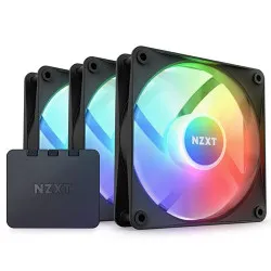 NZXT F120 RGB Duo - 120mm Dua Sided RGB Fan with RGB Controller - Triple Pack - Black (RF-D12TF-B1)
