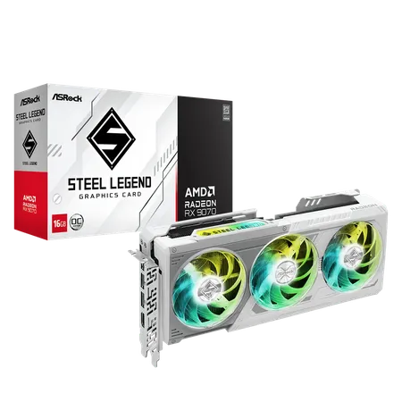 ASRock RX 9070 Steel Legend 16GB OC Graphics Card