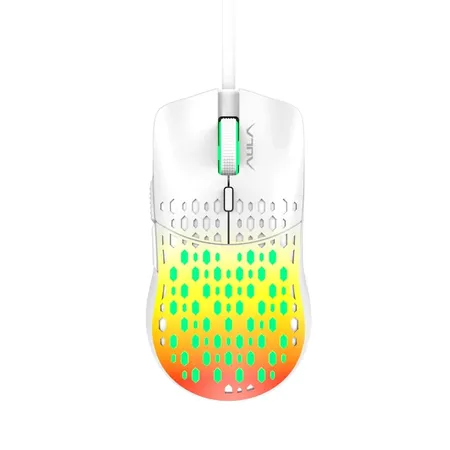 AULA S11 PRO Wired Ergonomic Gaming Mouse ( ‎S11PRO) ( 3600 DPI / 6 Macro Button ) ( White )