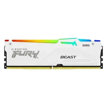 Kingston Fury Beast RGB XMP 16GB (16GBx1) DDR5 6000MHz CL30 Desktop RAM (White)