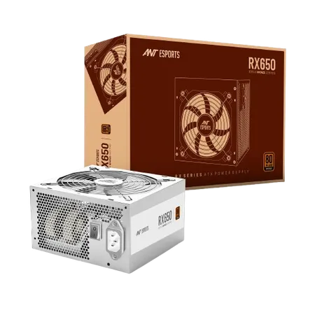 Ant Esports RX650 White - 80 Plus Bronze Certified 650 Watt Non-Modular Power Supply