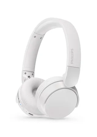 PHILIPS AUDIO TAH4209WT BLUETOOTH HEADPHONE WITH LIGHTWEIGHT AND FOLDABLE DESIGN, 32MM NEODYNAMIC DRIVERS, 55H PLAYTIME, USB TYPE-C FAST CHARGING, BUILT-IN MIC FOR SMARTPHONE, LAPTOP, TABLET (WHITE)