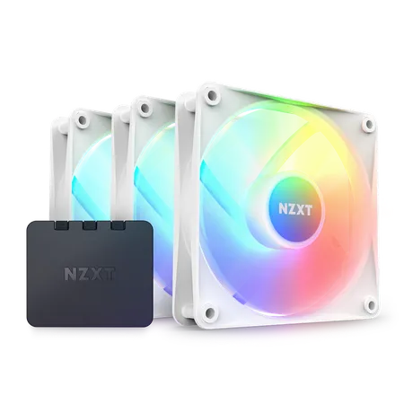 NZXT F120 RGB Core 120mm PWM Fan Kit - White...