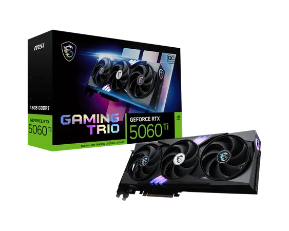 MSI GEFORCE RTX 5060 TI 16GB GAMING TRIO OC GRAPHIC CARD