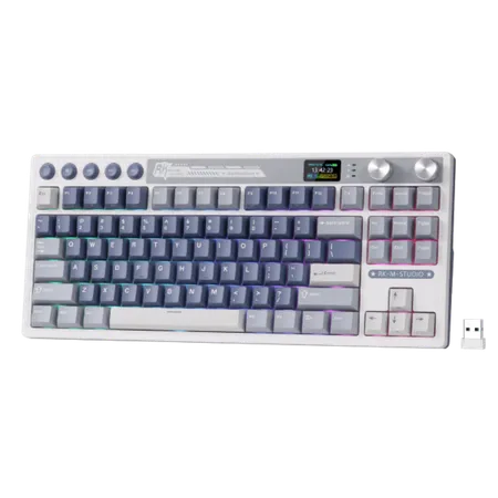 ROYAL KLUDGE RK M87 75% RGB Wireless Mechanical Gaming Keyboard ( Ocean Blue ) ( Cream Switch )