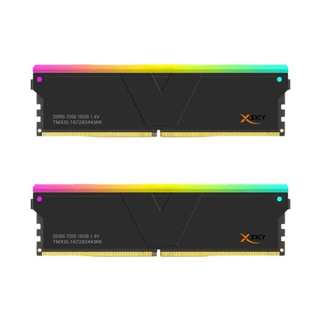 V-COLOR Manta XSky RGB 32GB ( 16GB x 2 ) 7200MHz DDR5 RAM memory Black TMXSO1672834KKK