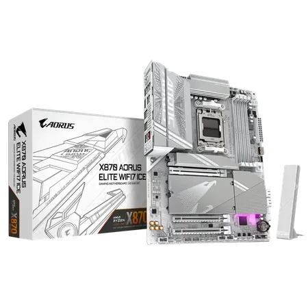 Gigabyte X870 AORUS ELITE WIFI7 ICE AM5 DDR5 ATX Motherboard (White)