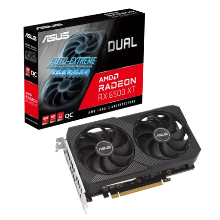 ASUS Dual Radeon RX 6500 XT OC V2 Edition 4GB GDDR6 Graphic Card DUAL-RX6500XT-O4G-V2