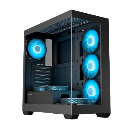 ANT ESPORTS CRYSTAL X7 ATX COMPUTER CASE/GAMING CABINET WITH TYPE-C BLACK