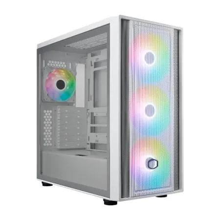 Cooler Master MasterBox 600 ARGB E-ATX Tempered Glass Side Panel Mid Tower Gaming Cabinet - White