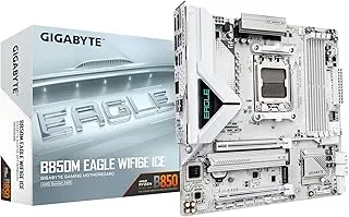 GIGABYTE B850M Eagle WIFI6E ICE AMD AM5 Motherboard, M-ATX, DDR5, 2X M.2, PCIe 5.0, USB-C, USB 3.2 Gen 2, WIFI6E, 2.5GbE LAN, EZ-Latch, Wi-Fi EZ-Plug