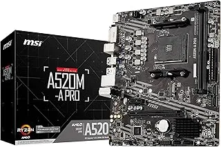 MSI A520M-A PRO Motherboard (AMD Ryzen 3000 3rd Gen AM4, DDR4, M.2, USB 3.2 Gen 1, HDMI, Micro ATX)