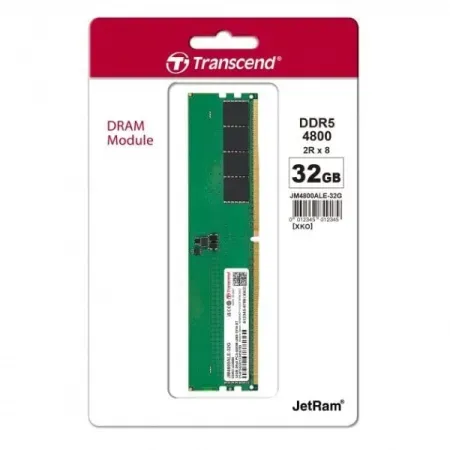 Transcend RAM 32GB DDR5 4800MHz CL40 (2Rx8) Desktop Memory – JM4800ALE-32G