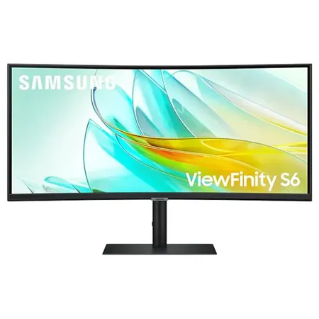 Samsung ViewFinity S6 34″ Ultra‑WQHD 100 Hz Curved Monitor Built‑in Speakers LS34C650UAWXXL