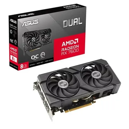 ASUS Dual RX 7600 EVO OC 8GB GDDR6 Graphics Card (DUAL-RX7600-O8G-EVO)