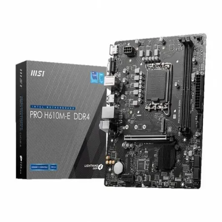 MSI PRO H610M-E DDR4 Intel H610 LGA 1700 Micro-ATX Motherboard with PCIe 4.0 and M.2 Slot