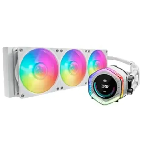 Cooler Master MasterLiquid 360 Ion ARGB LCD Display AIO Liquid CPU Cooler - White