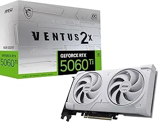 MSI GeForce RTX 5060 Ti 8G Ventus 2X OC White Plus Graphic Card – NVIDIA GeForce RTX 5060 Ti GPU, 8GB GDDR7 128-bit Memory, 28Gbps, PCI Express Gen5 x16 (uses x8) Interface