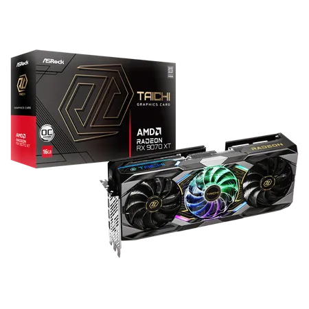 ASRock AMD Radeon RX 9070 XT Taichi 16GB OC GDDR6 Graphics Card (RX9070XT TC 16GO)