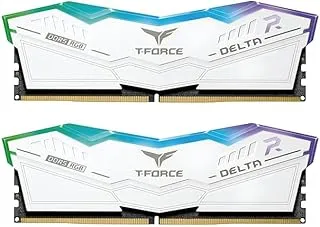 TeamGroup T-Force Delta RGB 2x32GB 5600MHz (5600MT/s) CL36 Black 64GB DDR5 RAM Kit, Desktop Gaming Memory, Metal Heatsink, ARGB Sync, ECC, XMP 3.0/EXPO, For Intel/AMD CPU, High Performance Low Latency