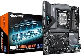 GIGABYTE B860 Eagle WIFI6E Intel Core Ultra (Series 2) LGA 1851 Motherboard, ATX, DDR5, 3X M.2, PCIe 5.0, USB-C, WIFI6E, 2.5GbE LAN, EZ-Latch