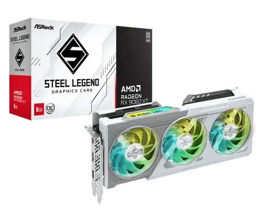 Asrock AMD Radeon RX 9060 XT Steel Legend 8GB OC Graphics Card